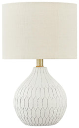 Close-up of Wardmont lamp ceramic base finish