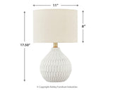 Dimension diagram of Wardmont White Table Lamp