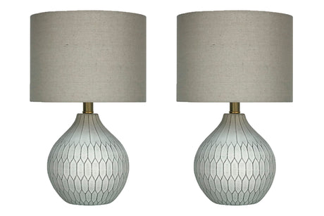 Wardmont White Table Lamp side angle