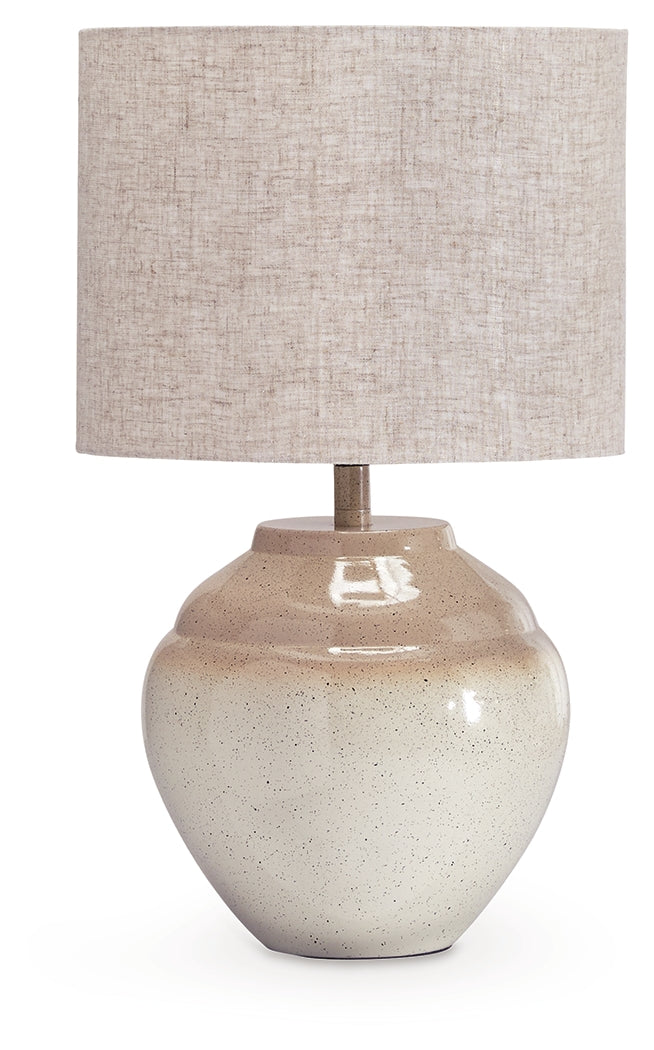 Waldish table lamp side angle highlighting base and shade texture