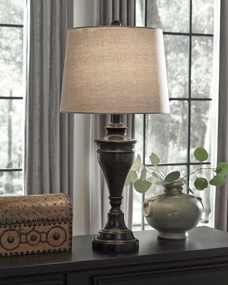 Darlita bronze finish table lamp set of 2 showing front view