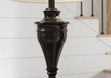 Close-up of bronze finish on Darlita table lamp base