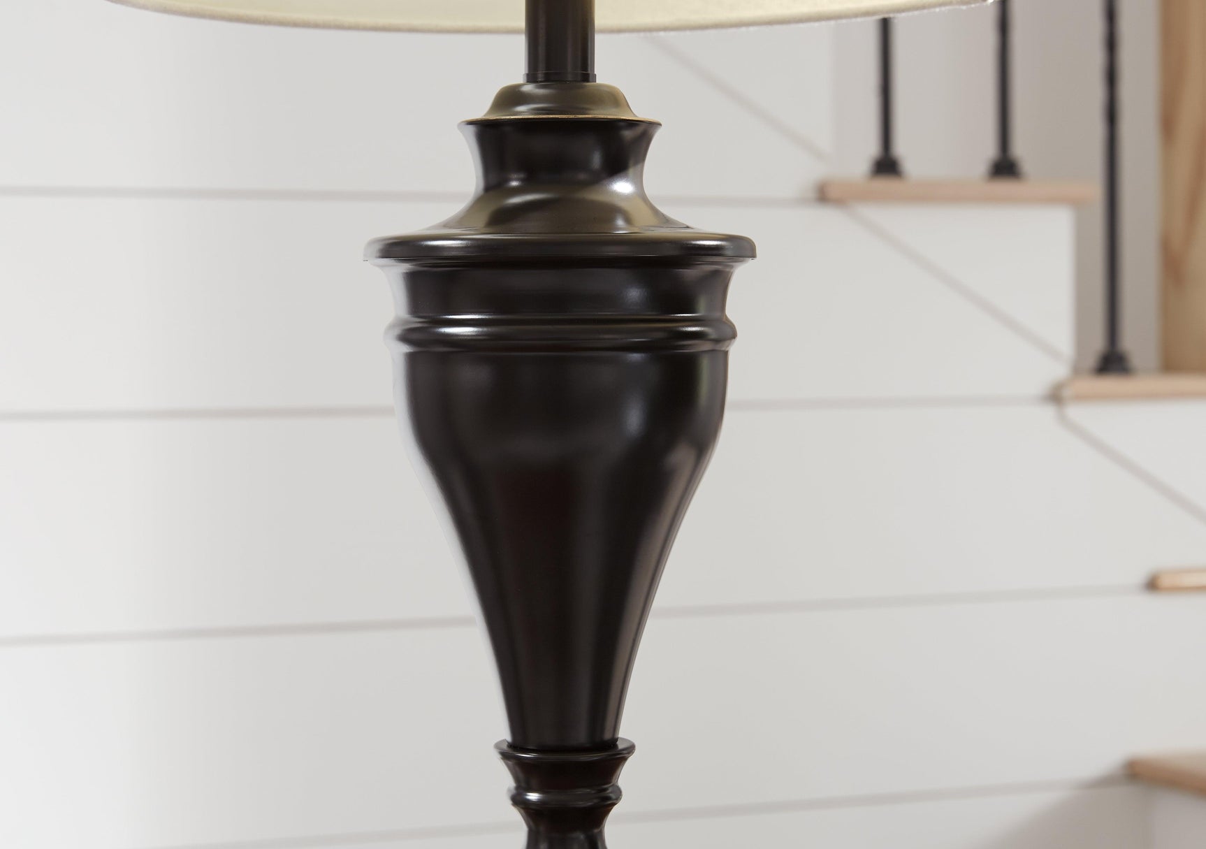 Close-up of bronze finish on Darlita table lamp base