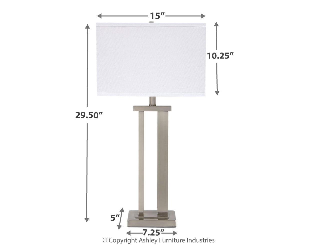 Dimensional diagram of Aniela table lamp