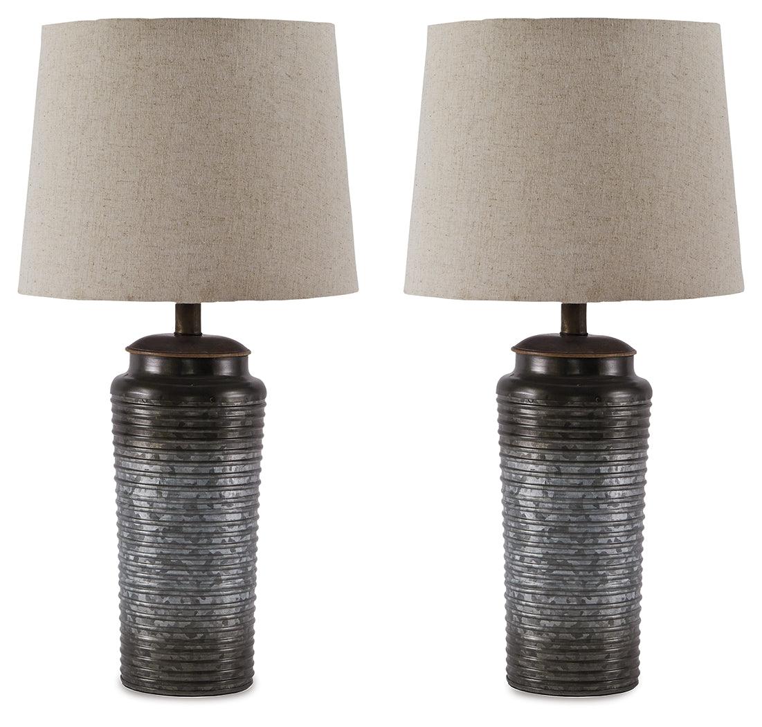 Norbert Gray metal table lamp side view