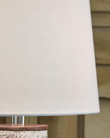 Close-up of fabric shade on Chaston table lamp