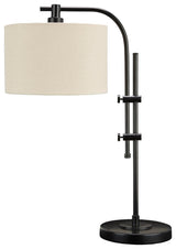 Baronvale Black Accent Lamp side view highlighting adjustable arm in black finish