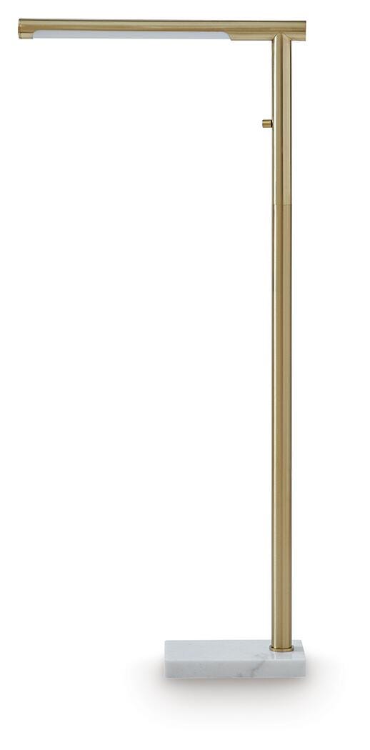 Santiford Gold Finish/White Floor Lamp view 3