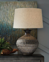 Side view of Magan Antique Bronze Finish Table Lamp
