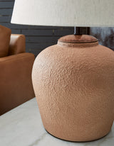 Detail of lamp base texture and finish