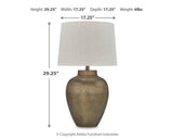 Madney table lamp base and hardware detail