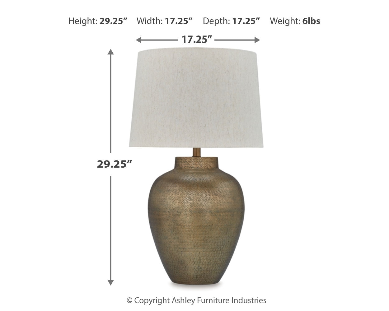 Madney table lamp base and hardware detail