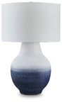 Dashland ombre white and navy table lamp frontal view
