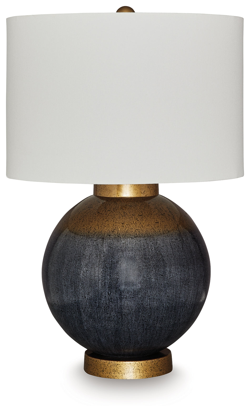 Adara blue and gold finish table lamp side view