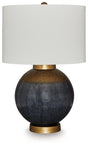 Adara blue and gold finish table lamp side view