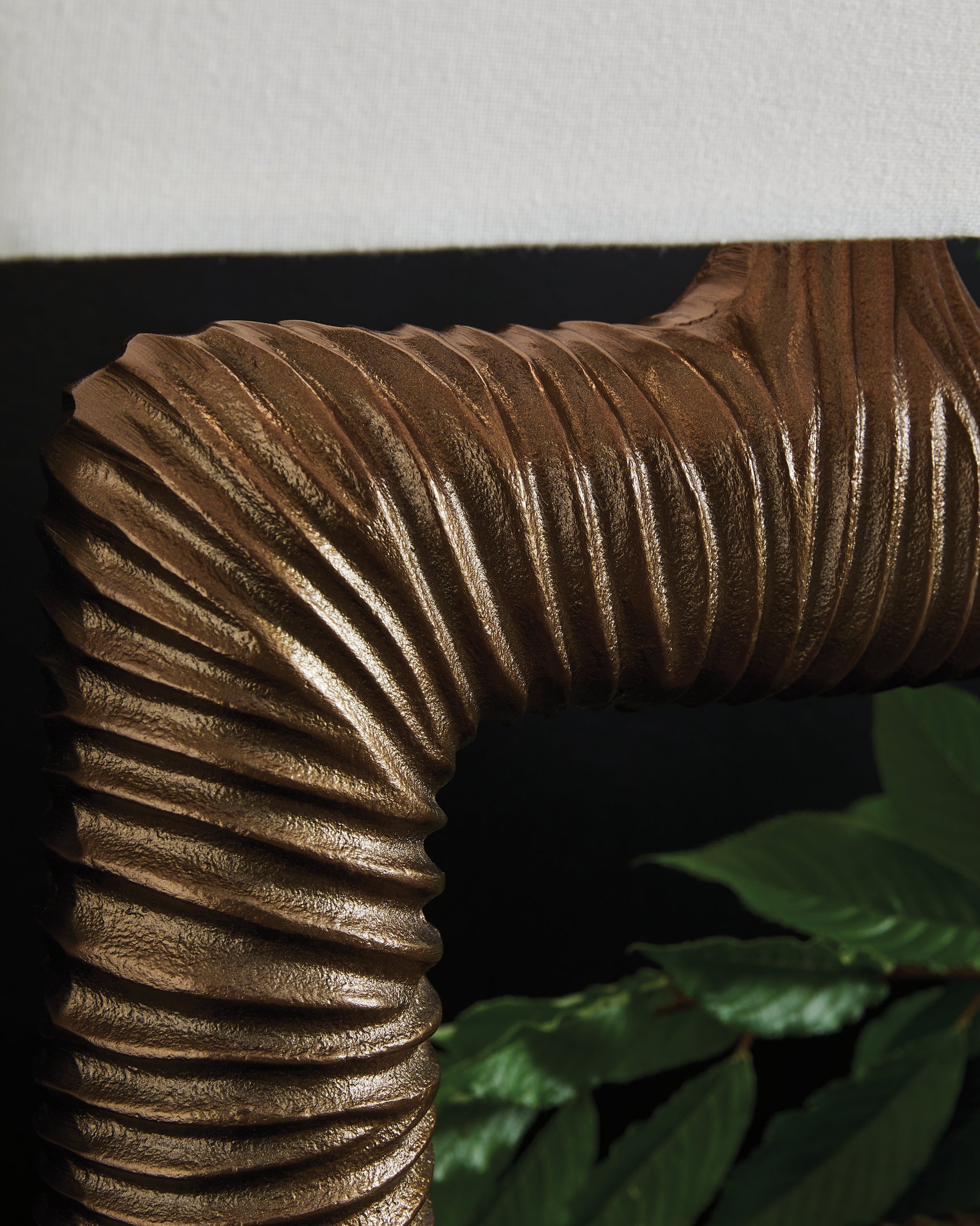Close-up of fabric shade texture on Garronby lamp