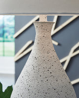 Close-up of Wyattford table lamp base finish and shade