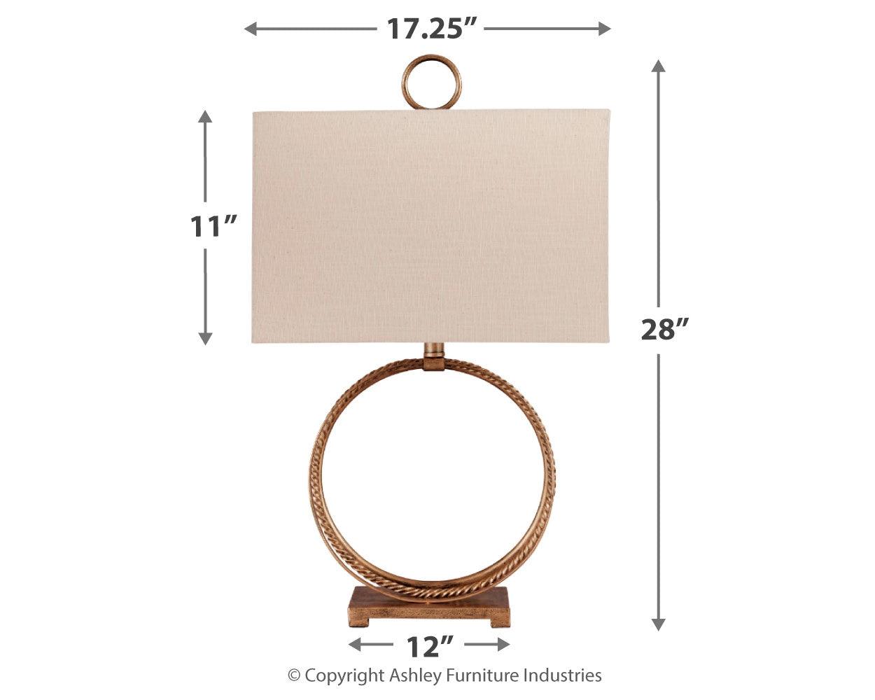 Mahala Table Lamp dimensions diagram with measurements