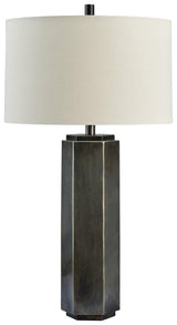 Dirkton Table Lamp side angle showing hexagon base
