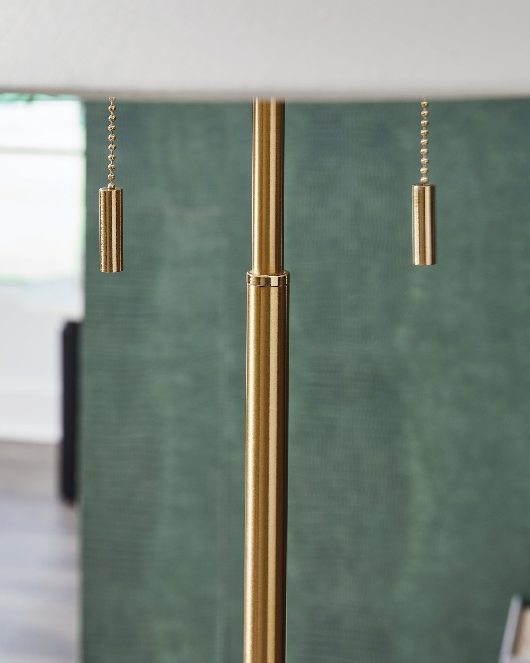 Close-up of the fabric empire shade on Haigwood Floor Lamp