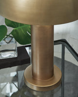 Detail of Wendfield table lamp antique gold finish