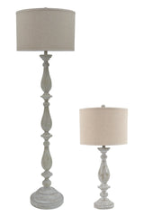 Bernadate whitewash table lamp front view