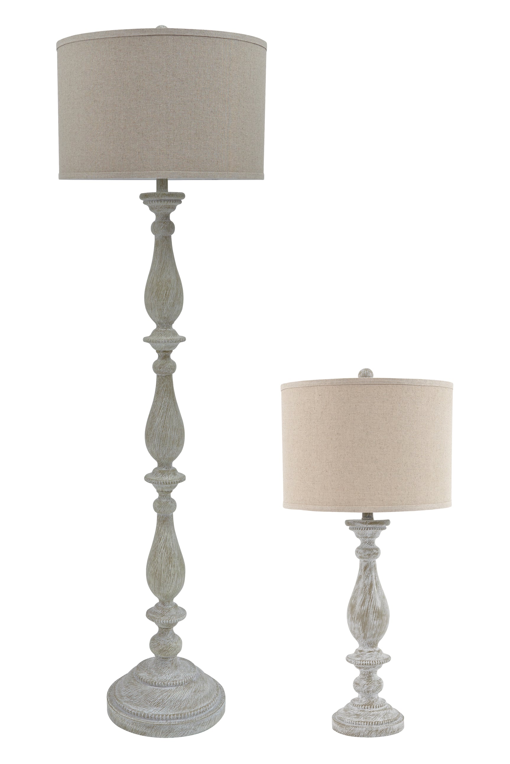 Bernadate whitewash table lamp front view