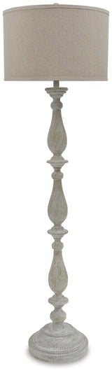 Bernadate whitewash table lamp angled side view