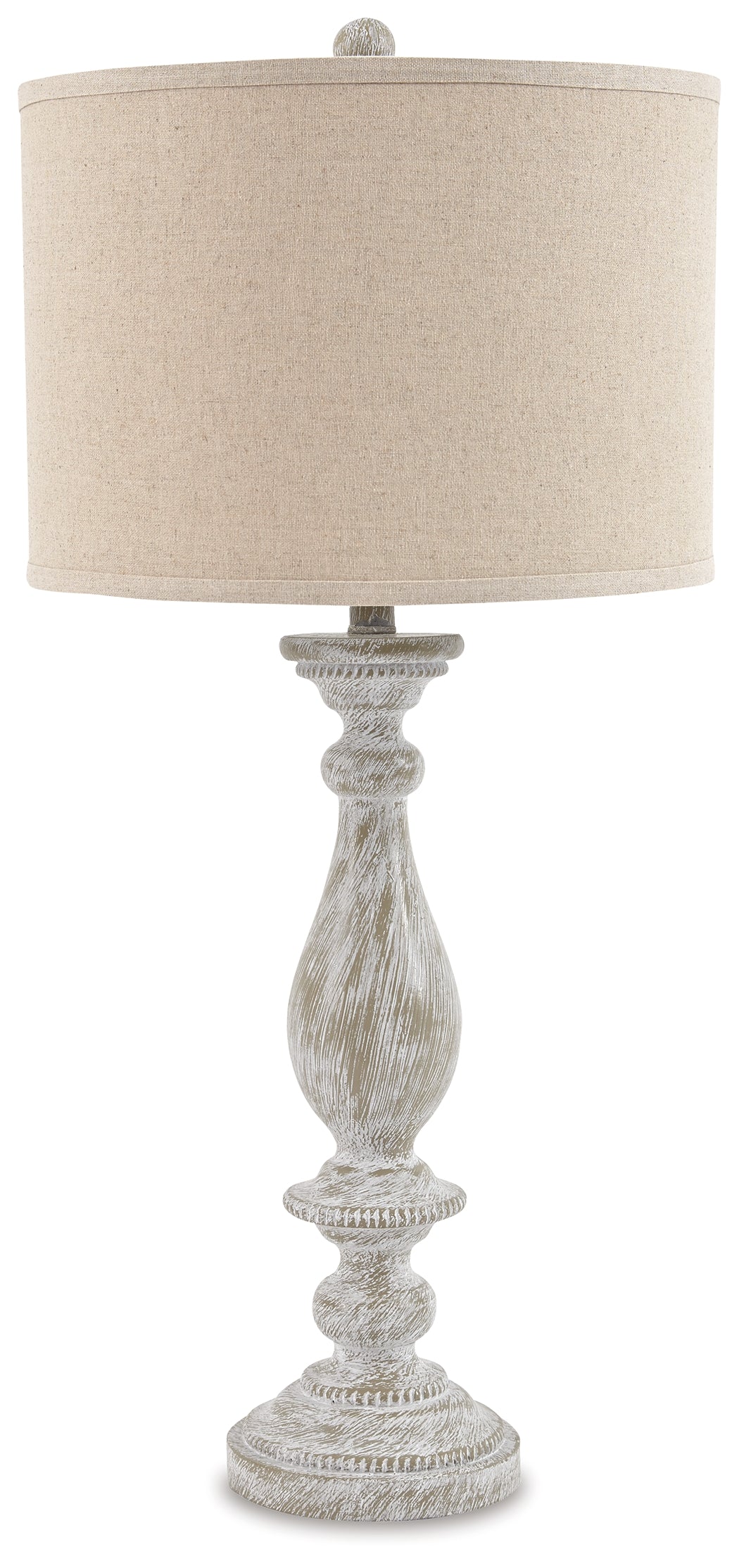 Whitewash finish detail on Bernadate floor lamp