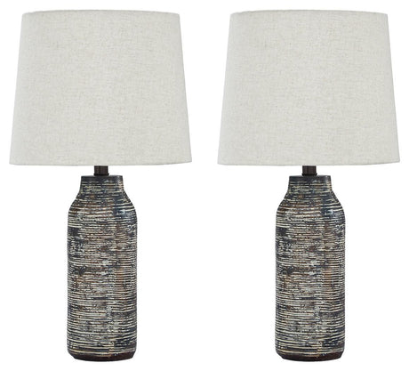 Mahima Table Lamp side angled view showing base and shade