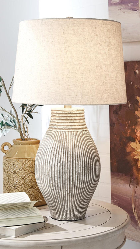 Layal Black Table Lamp front view with shade