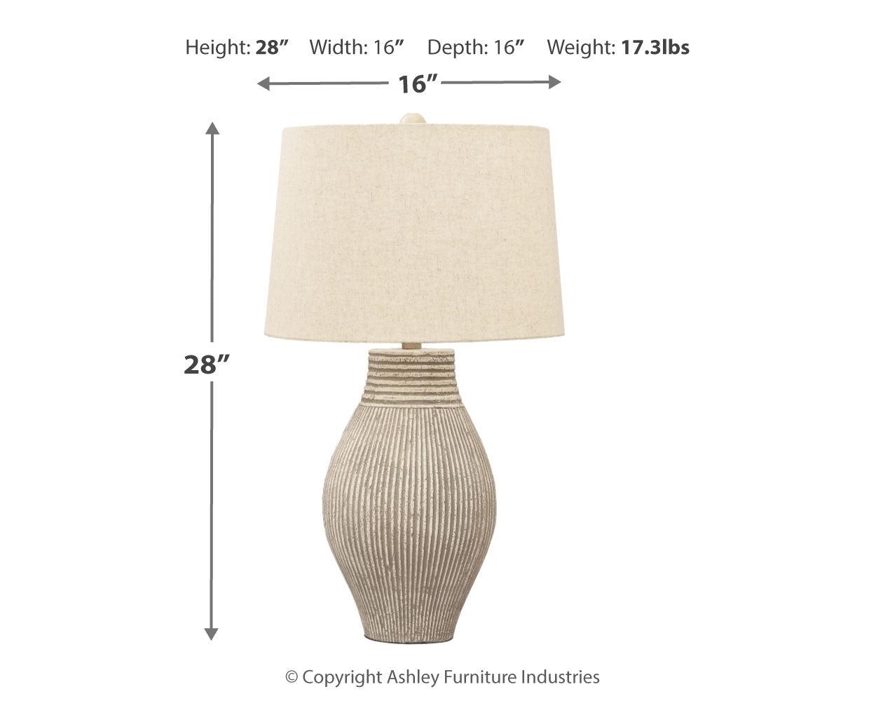 Layal Black Table Lamp dimensions and features display