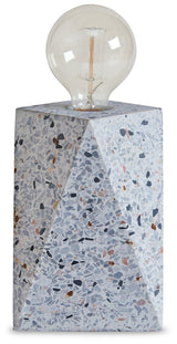 Maywick White Terrazzo Table Lamp angled detail