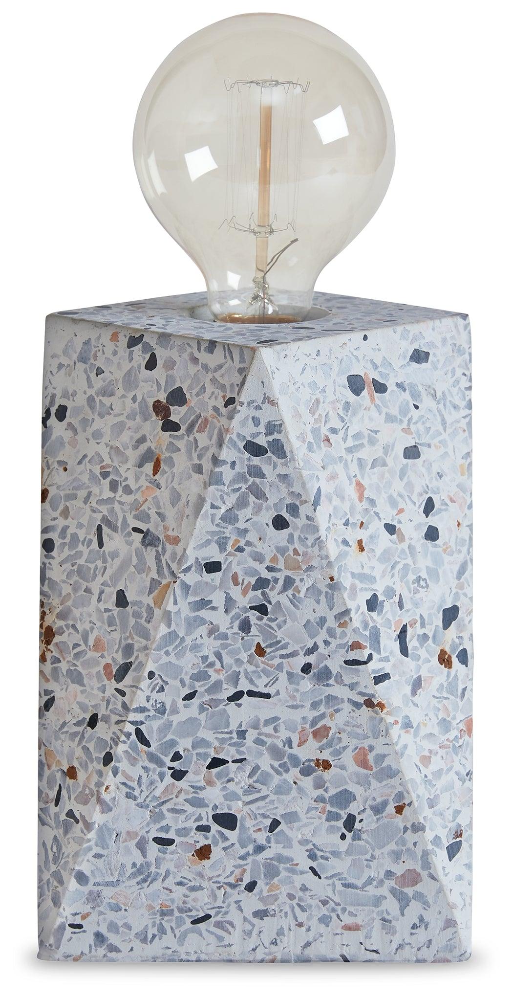 Maywick White Terrazzo Table Lamp angled detail