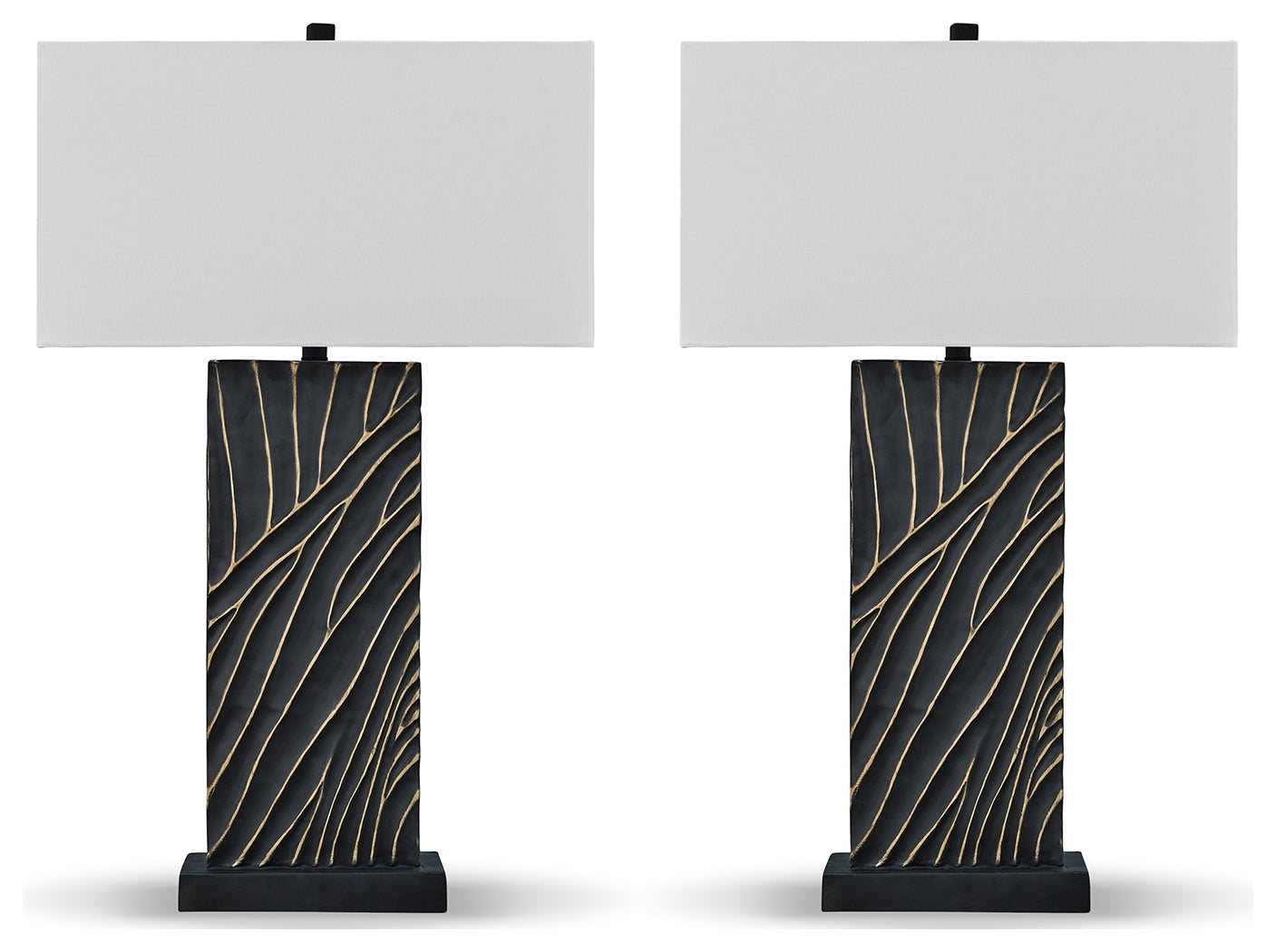 Bartlen table lamp close-up of textured black base