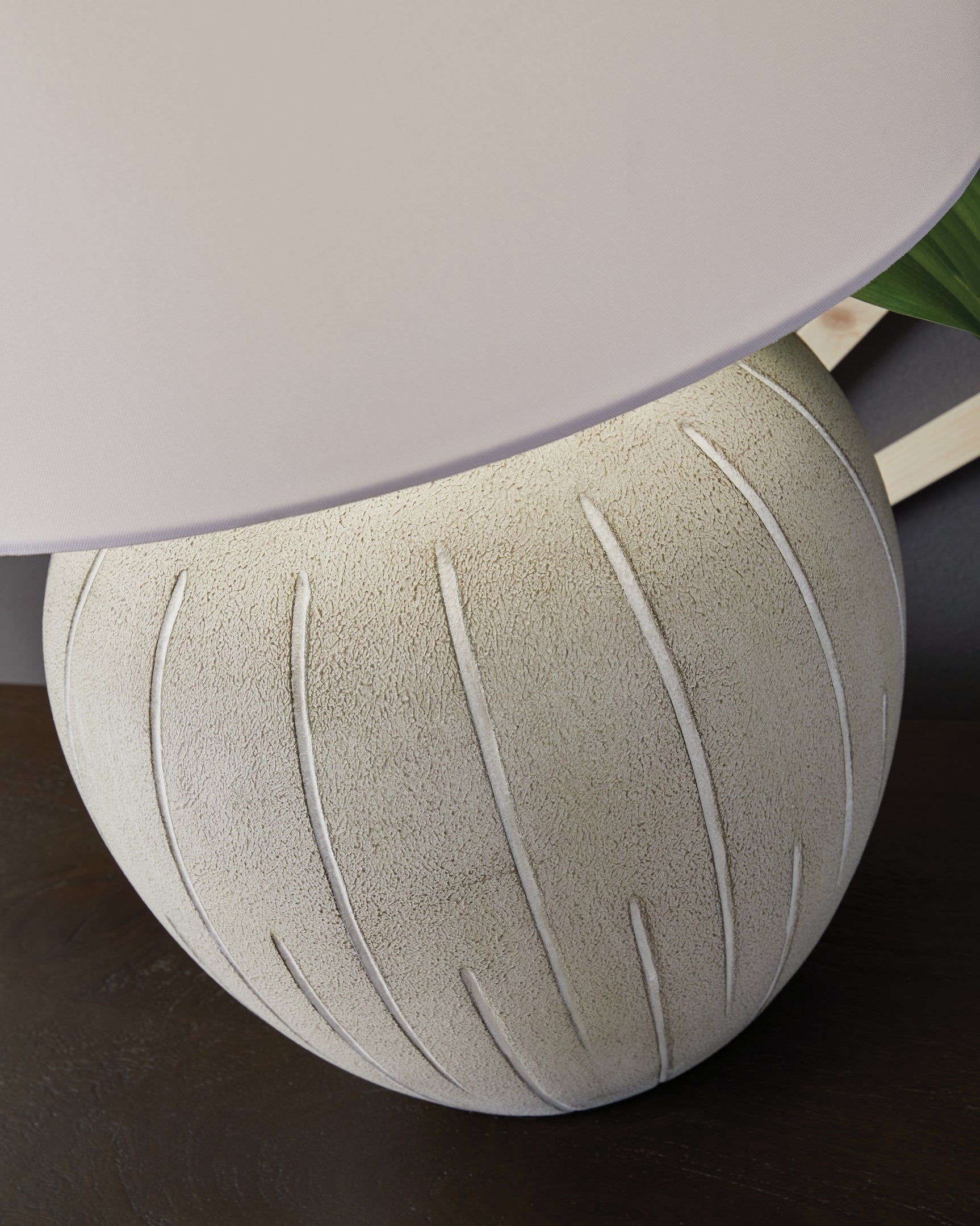 Detail of Calbert table lamp textured base