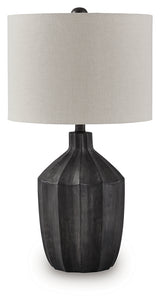 Jilton Table Lamp side angle showing textured polyresin base