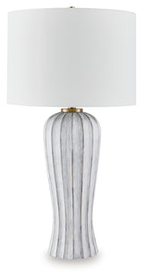 Lanwell Table Lamp side angle showing fluted base