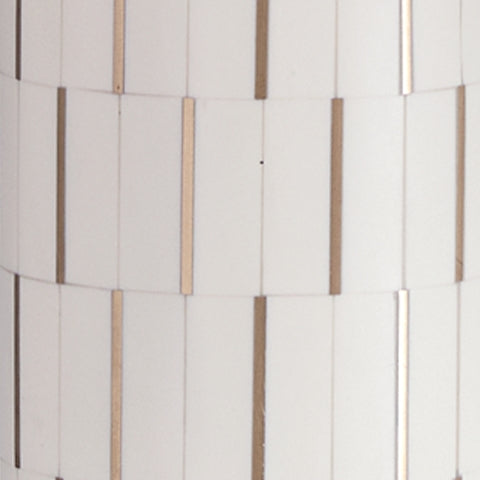 Faridworth table lamp fabric shade and gold trim detail