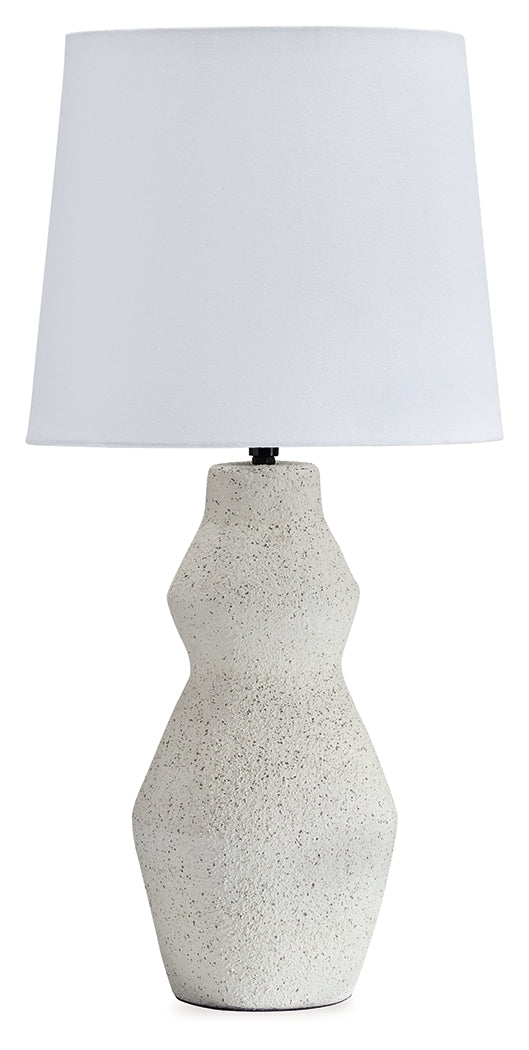 Dawthorne Table Lamp side angle showing fabric shade