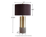 Technical dimension drawing for Jacek table lamp