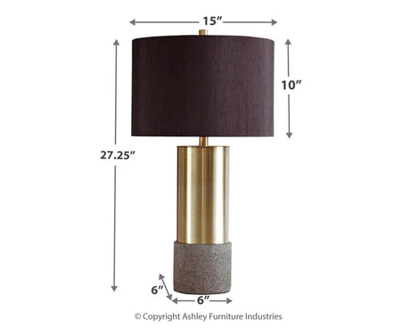 Technical dimension drawing for Jacek table lamp