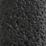 Close-up of heavily textured black finish