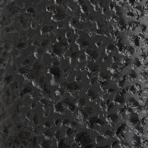 Close-up of heavily textured black finish