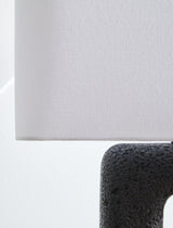 Detail of textured black polyresin lamp base
