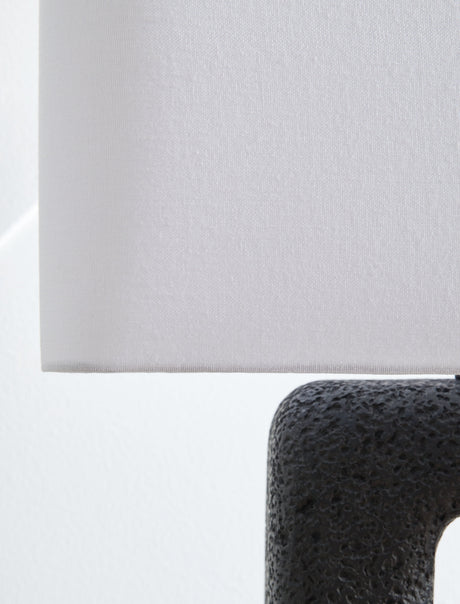 Detail of textured black polyresin lamp base