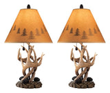 Two Derek Brown rustic table lamps side by side