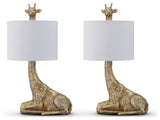 Side angle of Ferrison gold finish table lamp