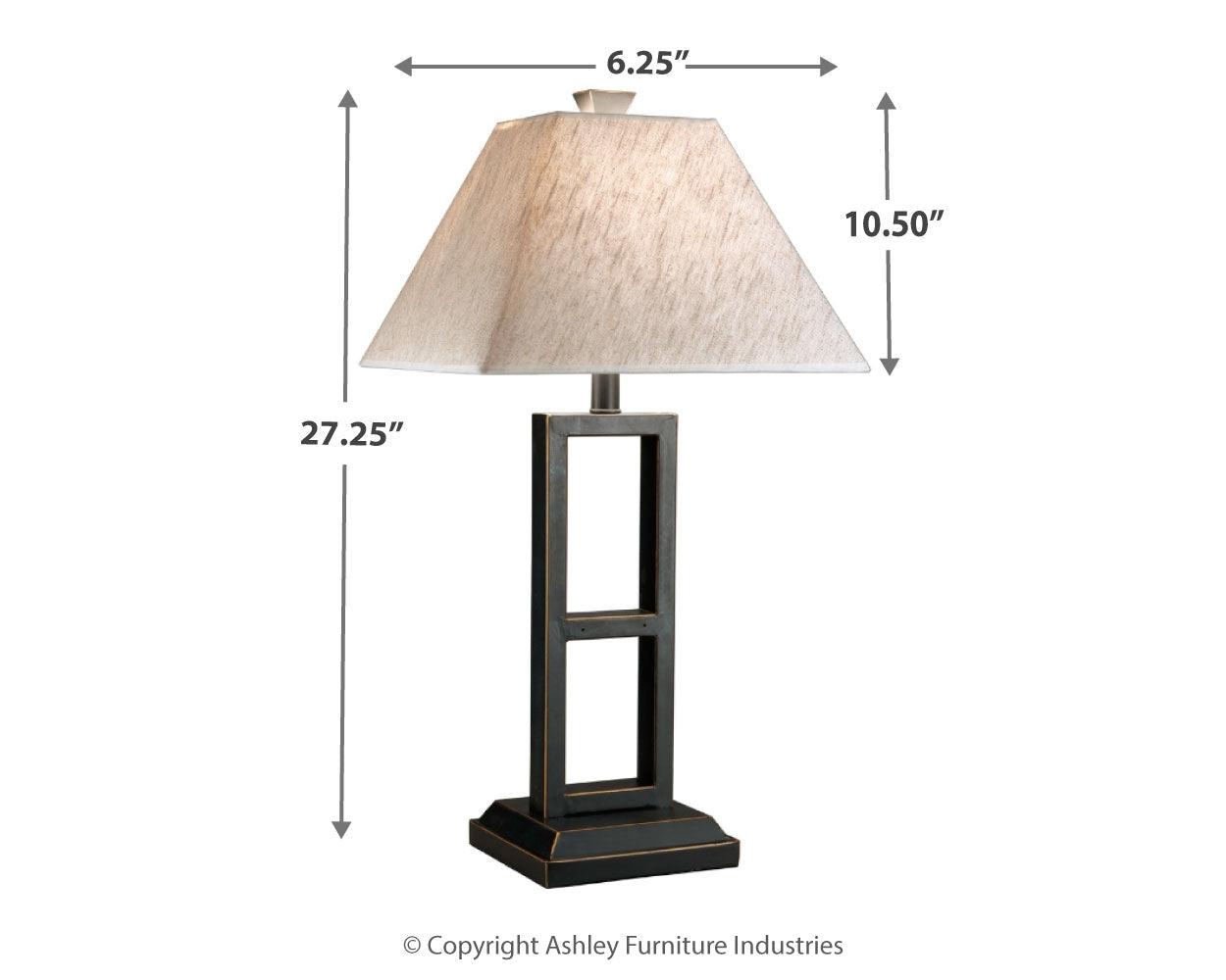 Dimension diagram of Deidra table lamp