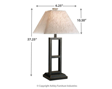 Dimension diagram of Deidra table lamp